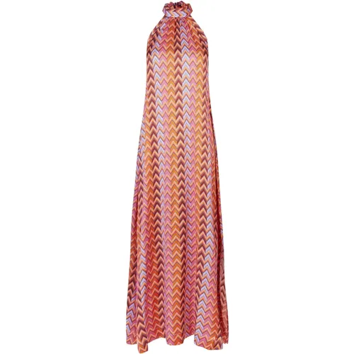 Kleid mit Zigzag-Print und Halterneck , Damen, Größe: XL - Dea Kudibal - Modalova
