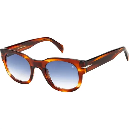 DB 7045/S Sunglasses in Horn/Blue Shaded , male, Sizes: 49 MM - Eyewear by David Beckham - Modalova