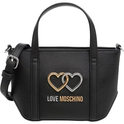 Adjustable Strap Handbag with Zip Closure , female, Sizes: ONE SIZE - Love Moschino - Modalova