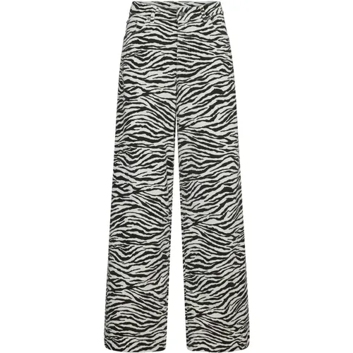 Zioncc Zebra Wide Leg Hose , Damen, Größe: XL - Co'Couture - Modalova