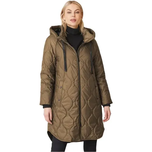 Quilted Coat with Hood and Pockets , female, Sizes: 4XL - Junge - Modalova