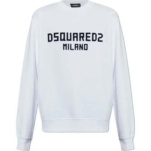 Sweatshirt mit Logo und samtigem Finish - Dsquared2 - Modalova