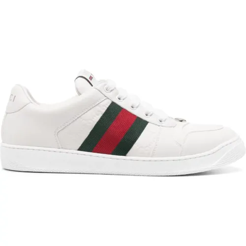 Leather Sneakers with Logo Details , male, Sizes: 10 UK, 9 UK, 8 1/2 UK, 7 UK, 10 1/2 UK, 7 1/2 UK, 11 1/2 UK, 11 UK - Gucci - Modalova