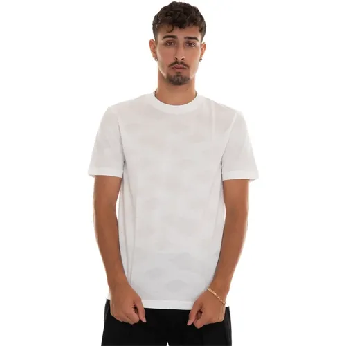 Kurzarm Rundhals T-Shirt mit abstraktem Design , Herren, Größe: 3XL - Boss - Modalova