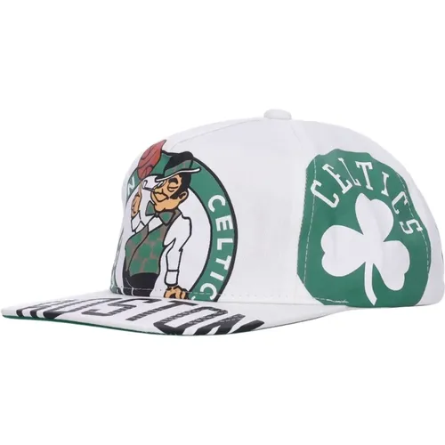 Boston Celtics Flat Brim Cap , male, Sizes: ONE SIZE - Mitchell & Ness - Modalova