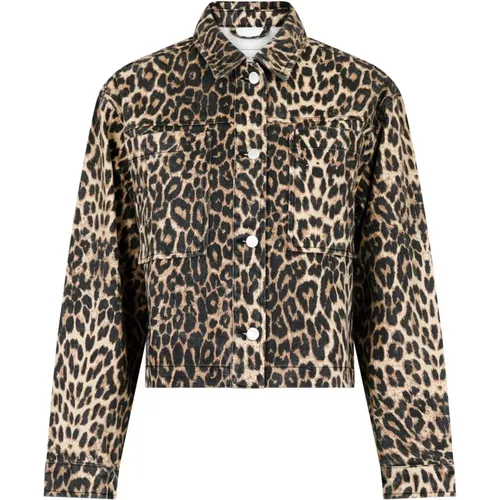 Leopard Denim Jacket Emilia Style , female, Sizes: M, S, XS - NEO NOIR - Modalova