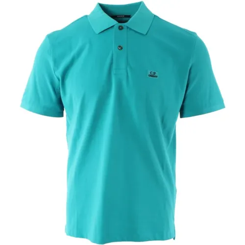 Blaues Polo-Shirt mit Stretch Piquit - C.P. Company - Modalova