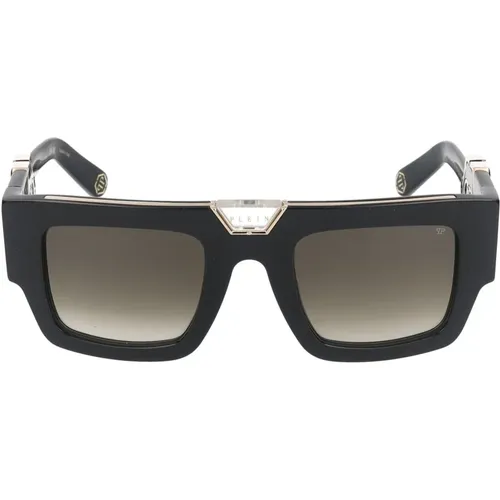 Stylische Sonnenbrille SPP092M,Schwarze Sonnenbrille mit Original-Etui - Philipp Plein - Modalova