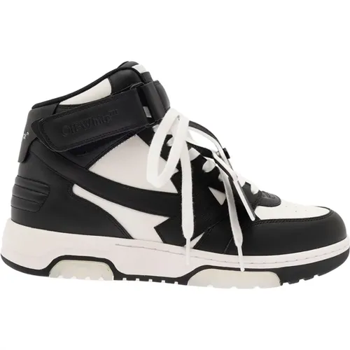 Mid Top Leather Sneakers , male, Sizes: 10 UK, 11 UK, 6 UK - Off White - Modalova