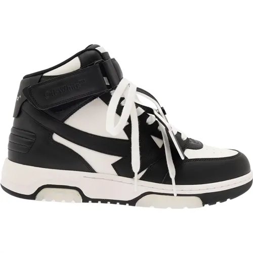 Mid Top Leather Sneakers , male, Sizes: 9 UK, 6 UK, 7 UK, 8 UK - Off White - Modalova