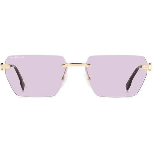Moderne lässige Sonnenbrille mit goldener Fassung und hellrosa Gläsern - Dsquared2 - Modalova