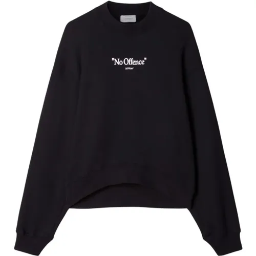 Schwarzer Sweatshirt mit Logo-Print , Damen, Größe: XS - Off White - Modalova