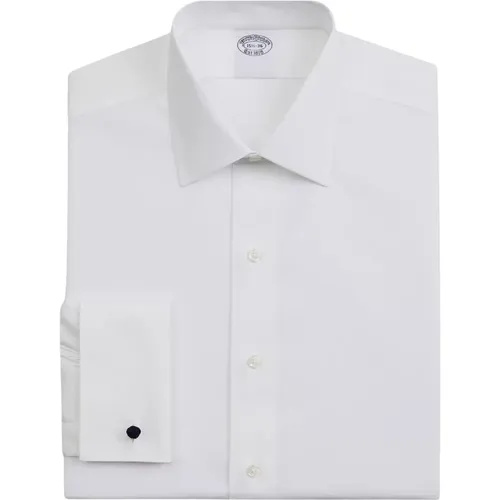 Weißes Regular Fit Non-Iron Stretch Baumwollhemd mit Ainsley-Kragen , Herren, Größe: 2XL - Brooks Brothers - Modalova