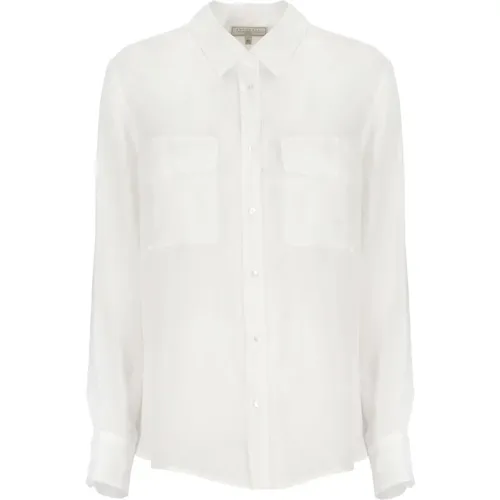 Weiße Bluse mit Klassischem Kragen , Damen, Größe: M - Antonelli Firenze - Modalova