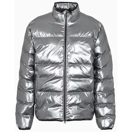 Men's Clothing Outerwear Silver Aw23 , male, Sizes: S, XL - Emporio Armani EA7 - Modalova