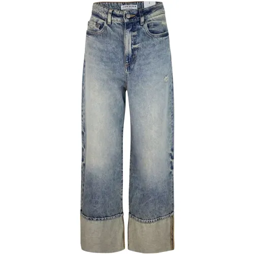 Blaue Wide Leg Jeans Funktionale Taschen - Icon Denim - Modalova