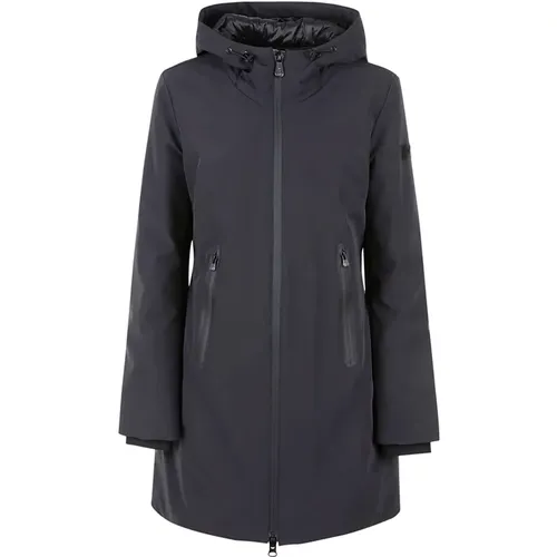 Schwarzer Langer Softshell Mantel , Damen, Größe: M - Peuterey - Modalova