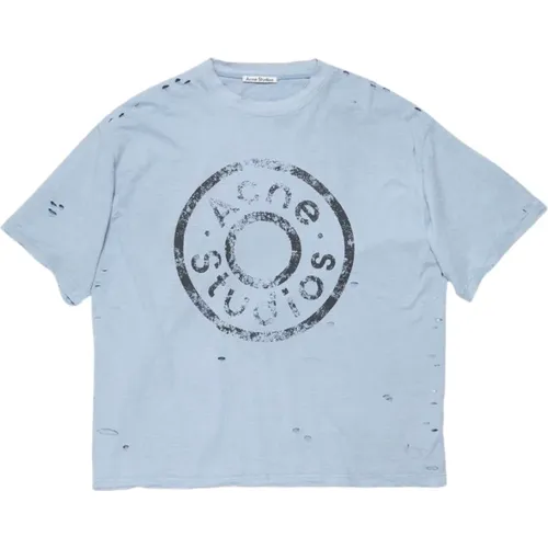 Blau Logo T-Shirt Relaxed Fit - Acne Studios - Modalova