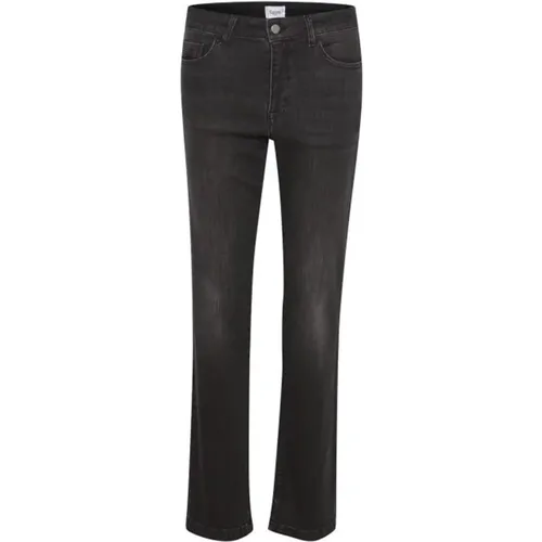 Dunkelgraue Denim Regular Jeans , Damen, Größe: W30 - Saint Tropez - Modalova