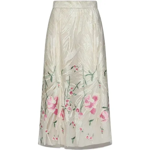 Multicolour Silk Blend Tulle Midi Skirt , female, Sizes: M - Elie Saab - Modalova