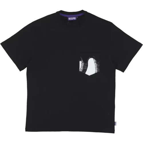 Schwarzes Pocket Tee Kurzarm Shirt , Herren, Größe: L - Octopus - Modalova