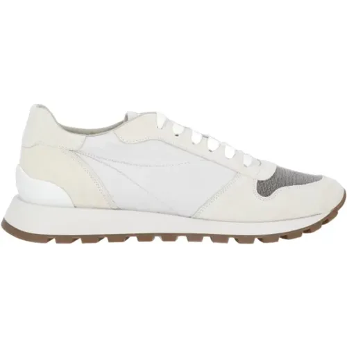 Suede Leather Sneakers with Diamond Cut-BR Detailing , female, Sizes: 6 UK, 4 UK, 3 UK, 5 1/2 UK, 3 1/2 UK, 7 UK, 5 UK - BRUNELLO CUCINELLI - Modalova