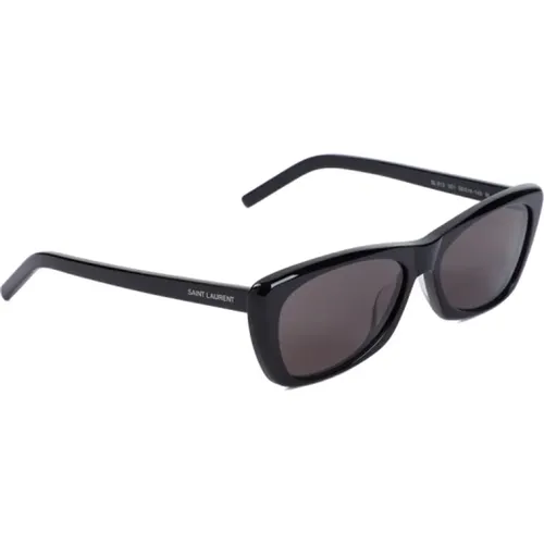 Schwarze Sonnenbrille Rauchgraue Gläser - Saint Laurent - Modalova
