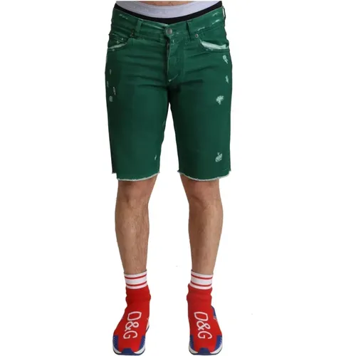 Schicke Grüne Denim Bermuda Shorts , Herren, Größe: XS - Dolce & Gabbana - Modalova