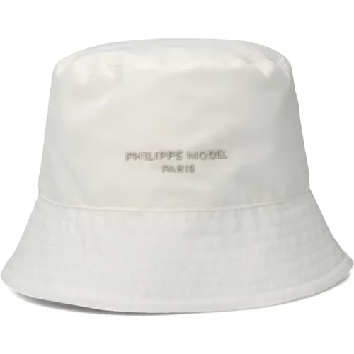 Rote Rose Nylon Leder Bucket Hat , Damen, Größe: 57 CM - Philippe Model - Modalova