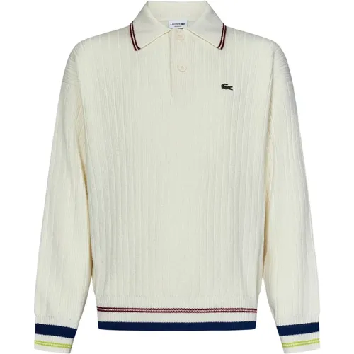 Striped Polo Sweater Wool , male, Sizes: L - Lacoste - Modalova