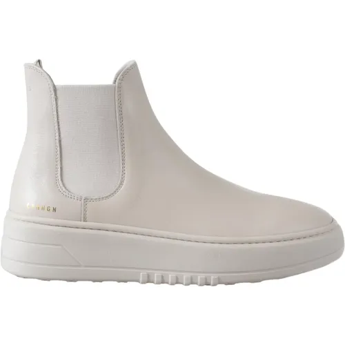 Cremefarbene Lederstiefel Gestepptes Design , Damen, Größe: 40 EU - Normann Copenhagen - Modalova