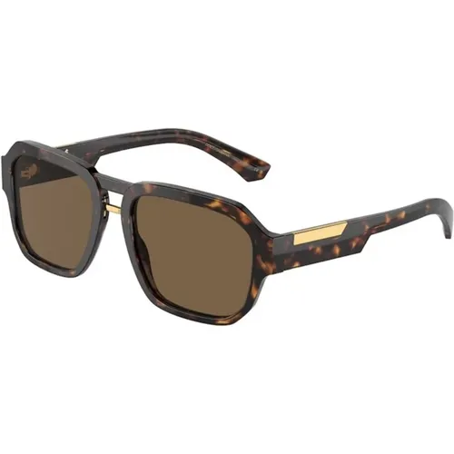 Stilvolle Sonnenbrille Braun Dunkles Gestell - Dolce & Gabbana - Modalova