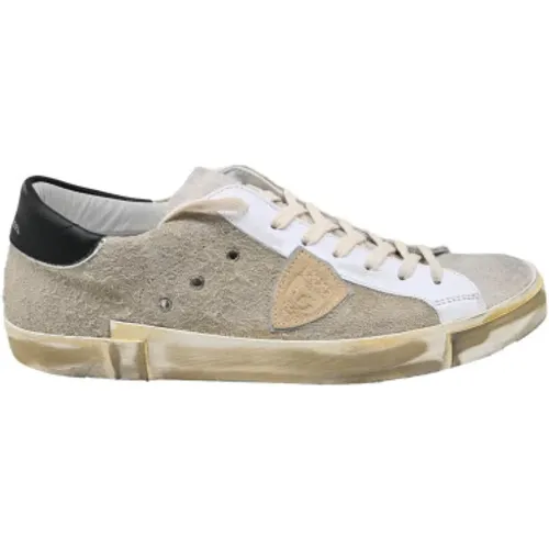 Low Top Sneakers Mixage Grau Weiß , Herren, Größe: 41 EU - Philippe Model - Modalova