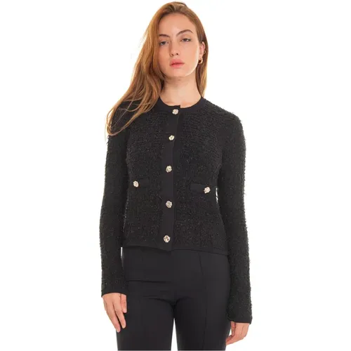 Chanel Stil Goldknopf Cardigan , Damen, Größe: L - Pennyblack - Modalova