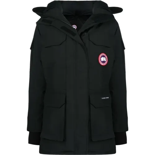 Feather Down Hooded Coat , female, Sizes: S, M - Canada Goose - Modalova