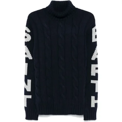 Navy Cable Knit Sweater , male, Sizes: M, S, L - MC2 Saint Barth - Modalova