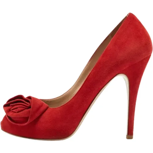 Pre-owned Suede heels , female, Sizes: 6 1/2 UK - Valentino Vintage - Modalova