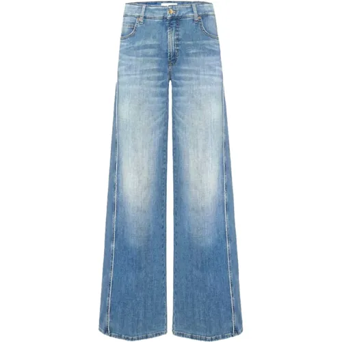 Weite Gerade Bein Blaue Denim Jeans - CAMBIO - Modalova