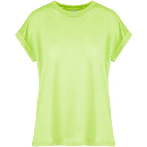 Slub Linen Jersey T-Shirt , female, Sizes: M, XS, 2XL, S, L, XL - BomBoogie - Modalova
