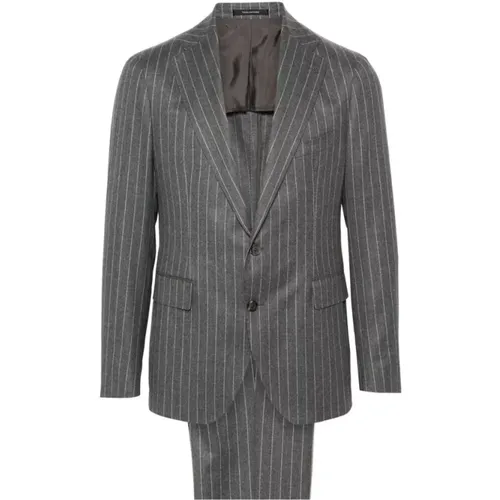 Pinstripe Blazer with Brooch Detail , male, Sizes: 2XS - Tagliatore - Modalova