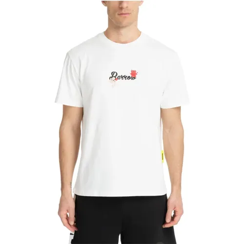 Patterned Logo T-shirt , male, Sizes: XS, L, M, S - Barrow - Modalova