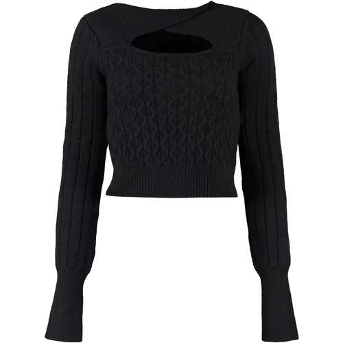 Ribbed Cut-Out Sweater , female, Sizes: M - pinko - Modalova