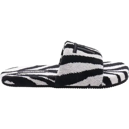 Black Animal Print Sandals Ss23 , male, Sizes: 10 UK - Tom Ford - Modalova