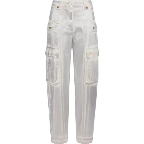 Loose-Fit Cotton Jeans , female, Sizes: W27 - Elisabetta Franchi - Modalova