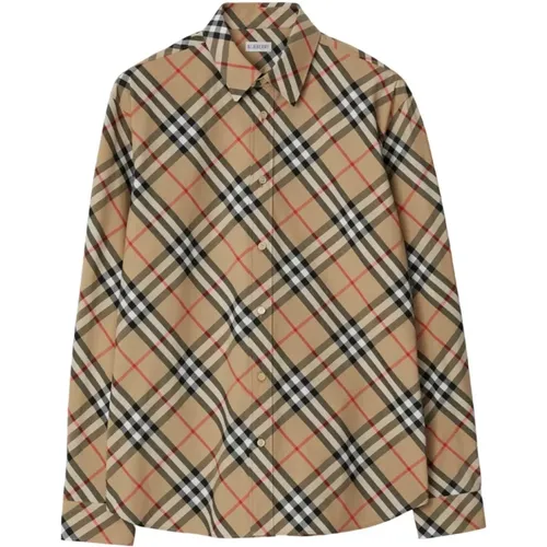 Vintage Check Pattern Grey Shirt , male, Sizes: L, S, XL, M - Burberry - Modalova