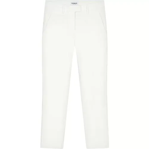 Velvet Slim-Fit Cropped Chino Trousers , female, Sizes: W33, W32, W30, W29, W34, W26, W27, W25, W28 - Dondup - Modalova