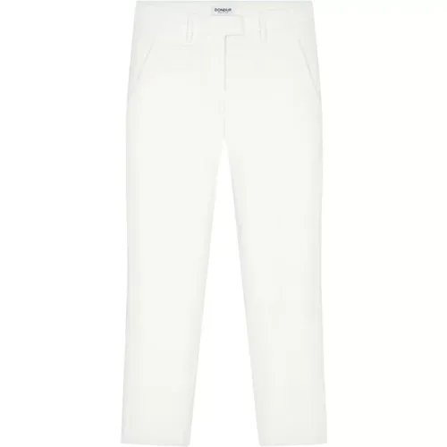 Velvet Slim-Fit Cropped Chino Trousers , female, Sizes: W33, W32, W30, W29, W34, W27, W25, W28 - Dondup - Modalova