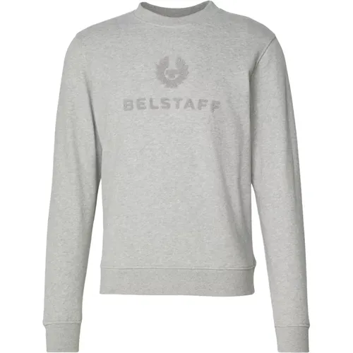 Varsity Sweatshirt in Old Silver Heather , male, Sizes: M, S, XL - Belstaff - Modalova