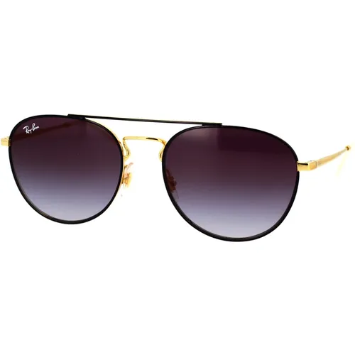 Vintage Style Sunglasses Black Gold , unisex, Sizes: 55 MM - Ray-Ban - Modalova