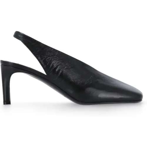 Leather Slingback with Square Toe and Heel , female, Sizes: 5 UK, 8 UK, 4 UK - Jil Sander - Modalova